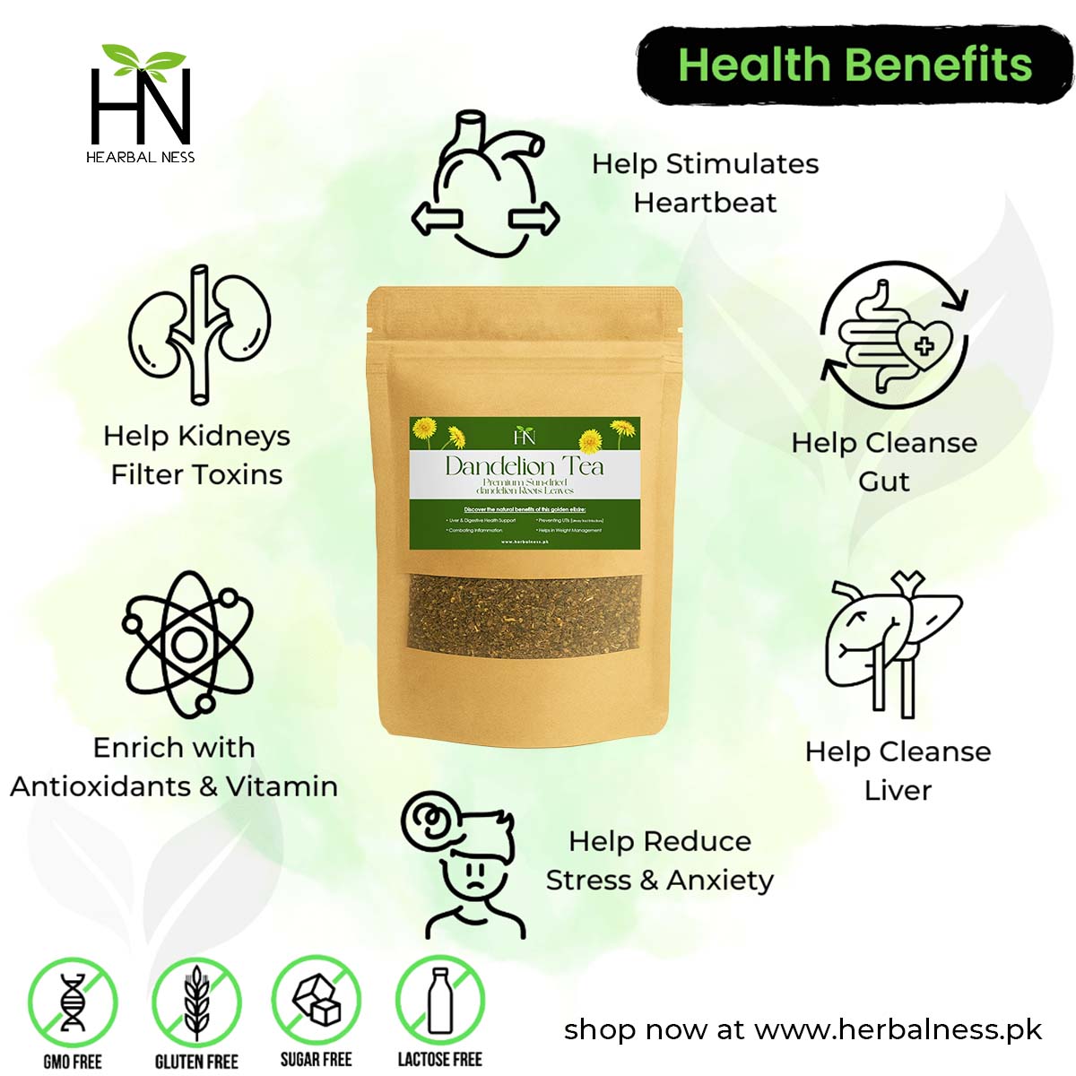 DANDELION DETOX TEA FOR LIVER HEALTH (50 TEA CUPS) 100 GRAMS